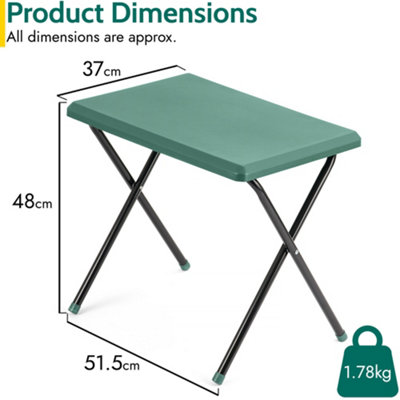 Folding Camping Table Small Lightweight Portable Outdoor Picnic Aluminium Legs Green - 7