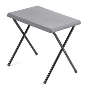 Folding Camping Table Small Lightweight Portable Outdoor Picnic Aluminium Legs Grey