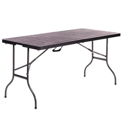 Folding Dining Table 5ft Portable Outdoor Patio Table Steel Frame
