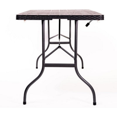 Folding Dining Table 5ft Portable Outdoor Patio Table Steel Frame