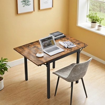 Folding Dining Table, Drop Leaf Extendable, for Small Spaces, Seats 2-4 ...