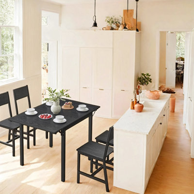 Folding Dining Table, Drop Leaf Extendable, for Small Spaces, Seats 2-4 ...