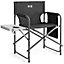 Folding Directors Chair With Side Table - Black