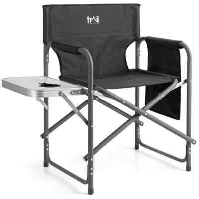 Folding Directors Chair With Side Table Black DIY at B Q