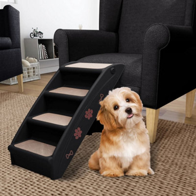 Lightweight Folding Pet Stairs Black DIY at B Q