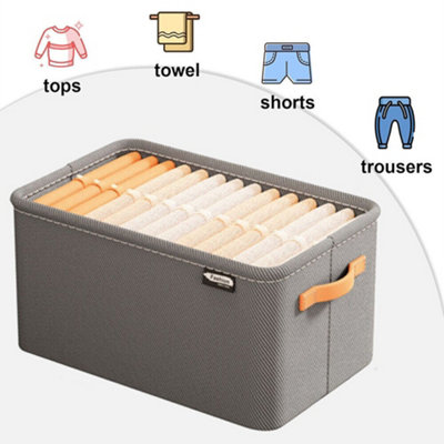 Folding Drawer Organizer Clothes Box T-shirt Jeans Leggings Closet ...