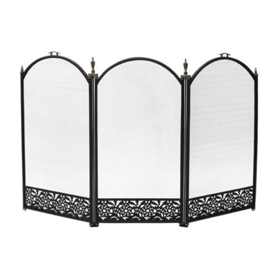 Folding Fire Guard Screen Free Standing Ashford Spark Coal Fireplace Safe Guard