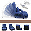 Folding Floor Chair, Adjustable 14 Angles Lazy Sofa Bed Recliner with Armrests and Pillow FULLY ASSEMBLY (Blue)