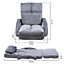 Folding Floor Chair, Adjustable 14 Angles Lazy Sofa Bed Recliner with Armrests and Pillow FULLY ASSEMBLY (Gray)