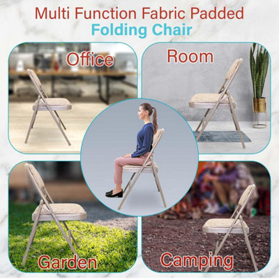 Folding Foldable Chairs, Heavy Duty Fold Away Chair with Padded Fabric ...