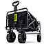 Folding Garden Trolley with Large Wheels and Removable Fabric, Ideal for Festivals, Camping, Black - Maximum Load 100kg