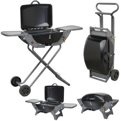 Folding Gas Barbecue Combo BBQ Trolley Portable Picnic Camping