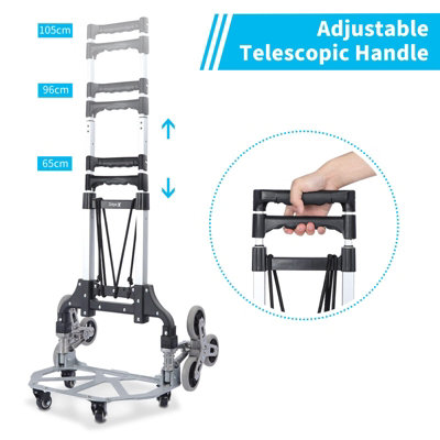 Stair Climbing Hand Truck. Heavy-Duty Trolley Cart With Telescoping Handle And Rubber Wheels 3d Rendering Isolated On White Background 2rtxycr