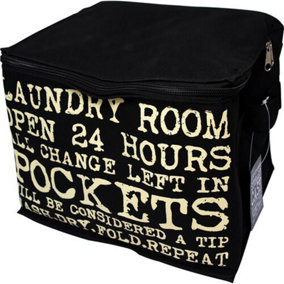 Folding Laundry Bin Bag Basket Washing Clothes Hamper Handles Storage Home Wash