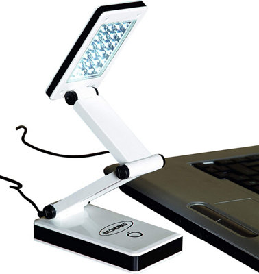 Folding LED Touch Control Lamp - Battery or Mains Powered Super Bright Compact Portable Desk or Bedside Table Light with 24 LEDs