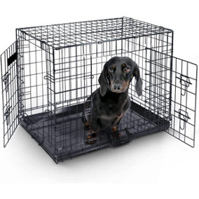Folding Metal Dog Crate Carrier 24''