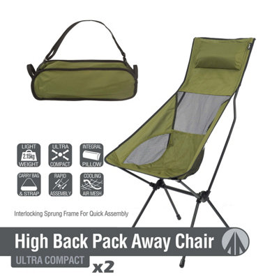 Folding Outdoor Chair with Carry Bag Green, Pack Away Easy