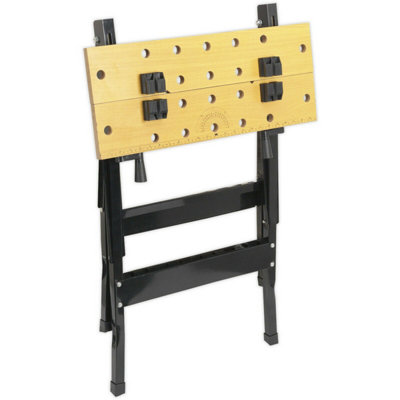 Folding Portable Workbench - 235mm Capacity Jaw Grips - Sawing Drilling Sanding