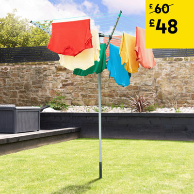 Vileda 40m 3 arm rotary outdoor washing discount line