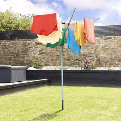 Folding Rotary Airer Washing Clothes Line With 4 Arms 40M Washing Line Coverage