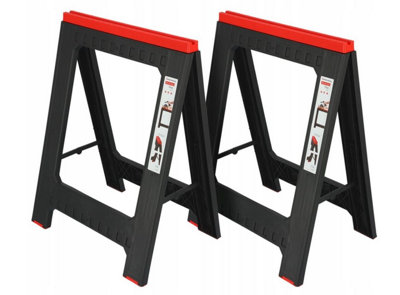 Folding Saw Horse Trestle Twin Pack Pair Trestle Stand Sawhorse 350kg Work Bench