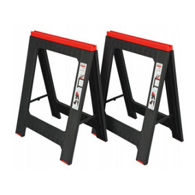 Folding Saw Horse Trestle Twin Pack Pair Trestle Stand Sawhorse 350kg Work Bench