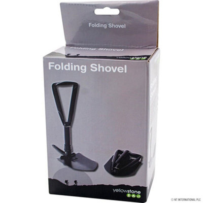 Folding shovel deals with pick