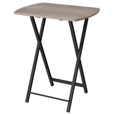 Folding Side TV Tray Table End Stand 48x36x66cm Grey