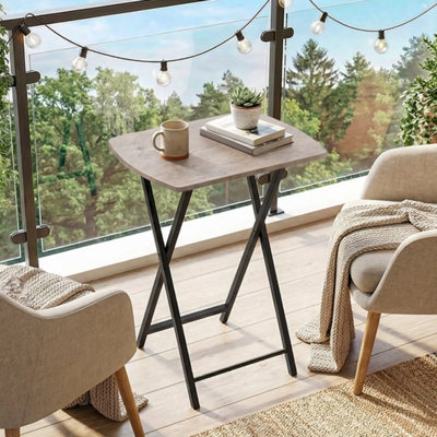 Folding Side TV Tray Table End Stand 48x36x66cm Grey