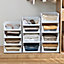 Folding Stackable Wardrobe Storage Basket Cupboard Tabletop Organiser 20 L
