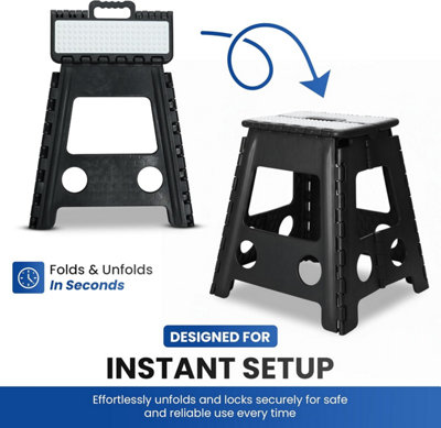Folding Step Stool 15 Inch Lightweight Heavy Duty Strong Plastic Stool ...