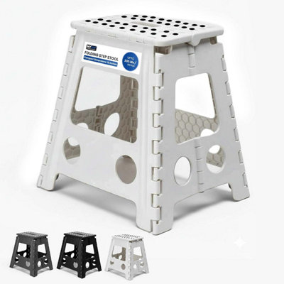 Folding Step Stool 15 Inch Lightweight Heavy Duty Strong Plastic Stool ...
