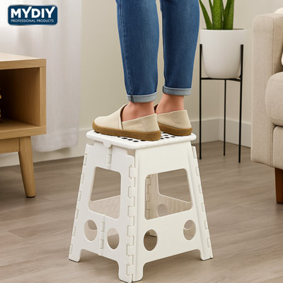 craftman stool！ホワイトオーク新品未使用。。 Folding Step Stool 17 Inch Lightweight Heavy Duty Strong Plastic