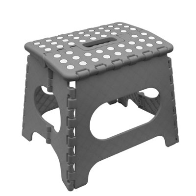 Folding Step Stool 29 x 27 x 22cm Grey / White Spots