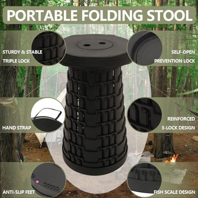Folding stool, maximum 600 lbs upgraded folding stool, lightweight ...