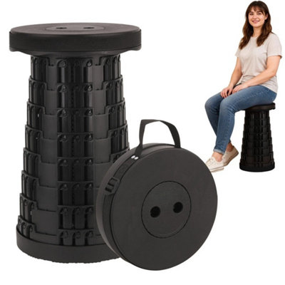 Folding Stool Portable Collapsible Telescoping Adjustable Outdoor ...