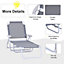 Folding Sun Beach Lounger Garden Reclining Lounge Chair w/ 4-Level Backrest