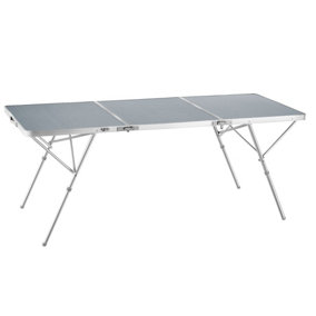 Folding Table Jumbo - foldable, aluminium frame and MDF boards - silver