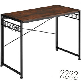 Folding Table Paterson - 102x51x77cm computer desk - Industrial wood dark, rustic