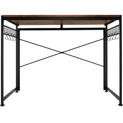 Folding Table Paterson - 102x51x77cm computer desk - Industrial wood dark, rustic