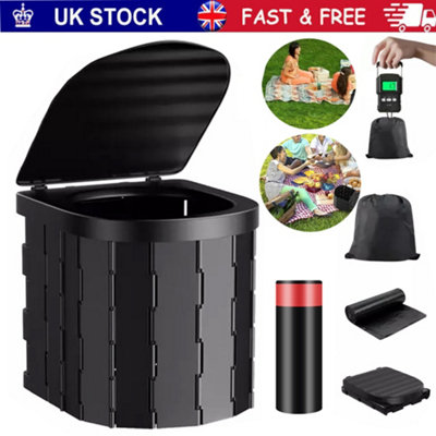 Folding Toilet Car Outdoor Travel Potty Portable for Camping Hiking Beach+20 Bag