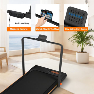 Folding Treadmill with Incline & Handrail - 1-10 km/h, Quiet Space ...