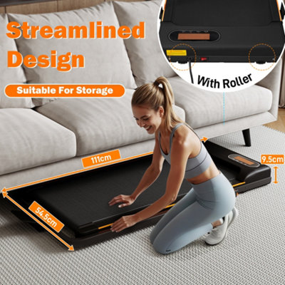 Folding Treadmill with Incline & Handrail - 1-10 km/h, Quiet Space ...