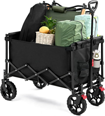 Folding Trolley Cart on Wheels with Adjustable Handle & Cover Bag