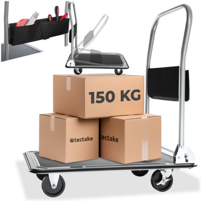 Folding Trolley - foldable handle, 2 fixed, 2 swivel castors ...