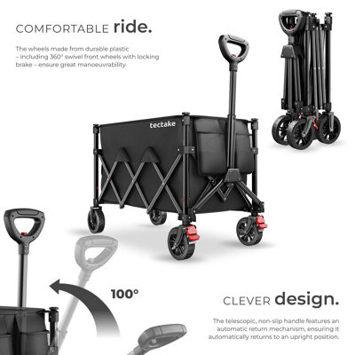 Folding Trolley RollRider with Telescopic Handle & Front Swivel Wheels ...