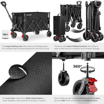 Folding Trolley RollRider with Telescopic Handle & Front Swivel Wheels ...