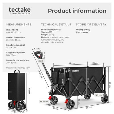 Folding Trolley RollRider with Telescopic Handle & Front Swivel Wheels ...