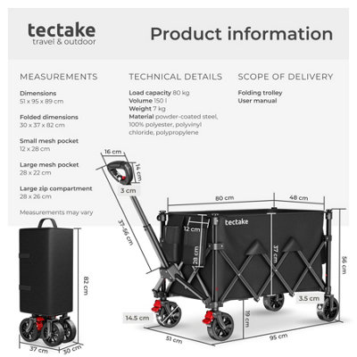 Folding Trolley RollRider with Telescopic Handle & Front Swivel Wheels ...