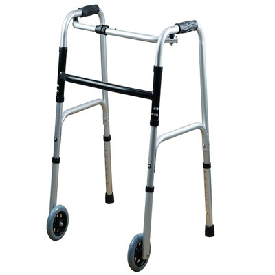 Folding Walking Frame Lightweight Aluminium Walker Adjustable Zimmer ...